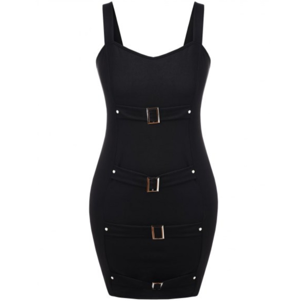 💥LAST ONE💥 Sexy Buckle Bodycon Dress PLUS - Picture 2 of 8